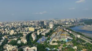 PD1240 - Aerial View of Upcoming Bandra Bay Development and City Skyline